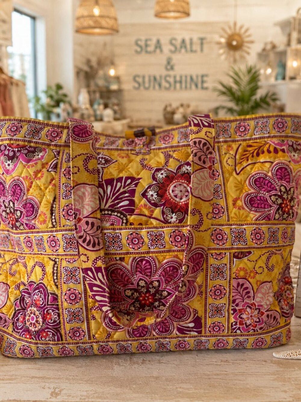 Vera Bradley Tic Tac Tote in Bali Gold
